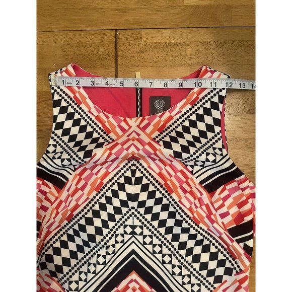 Vince Camuto Multicolor Geometric Print Sleeveless Sheath Pencil Dress Size 6 - Picture 6 of 10